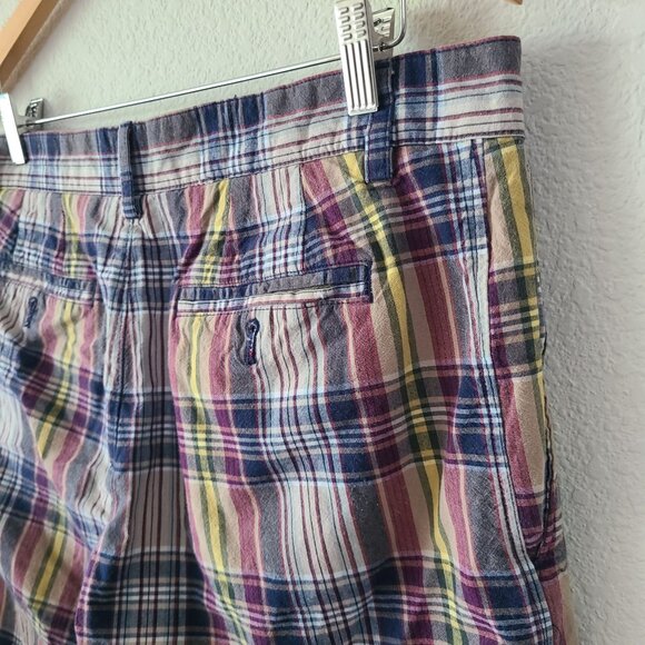 Banana Republic US Size 34 100% Cotton Plaid Multicolored Shorts 10" Inseam - Picture 6 of 12